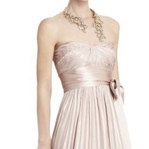 BCBGMAXAZRIA Antique Blush Alicia Silk Charmeuse Sash Gown